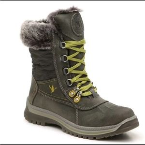 SANTANA CANADA Maldine2 Size 10 Gray Leather Weatherproof Snow Boots